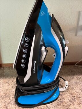 PowerXL Blue & Black Corded Steam Iron - Easy-Use Handle